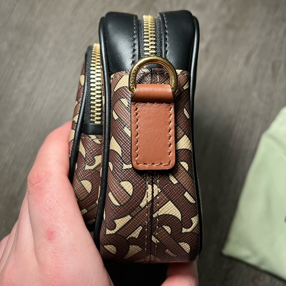 Burberry Monogram Stripe E-Canvas Camera Bag and Custom Belt Strap Rare NWOT - Picture 9 of 16